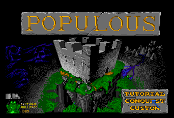 Populous title screen for PC Engine
